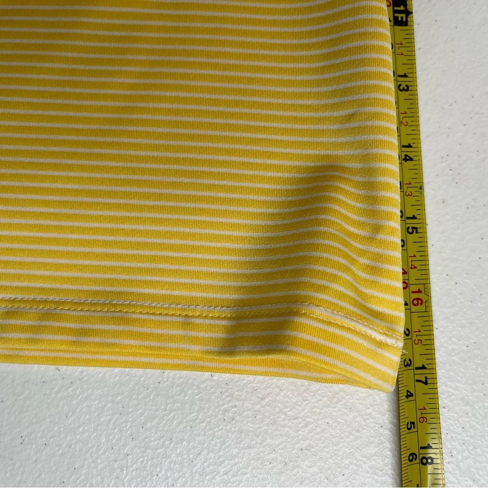 Chicos Zenergy Yellow White Stripe 1/4 Zip Pullover Top Women Size Large 12/14 - Picture 10 of 12